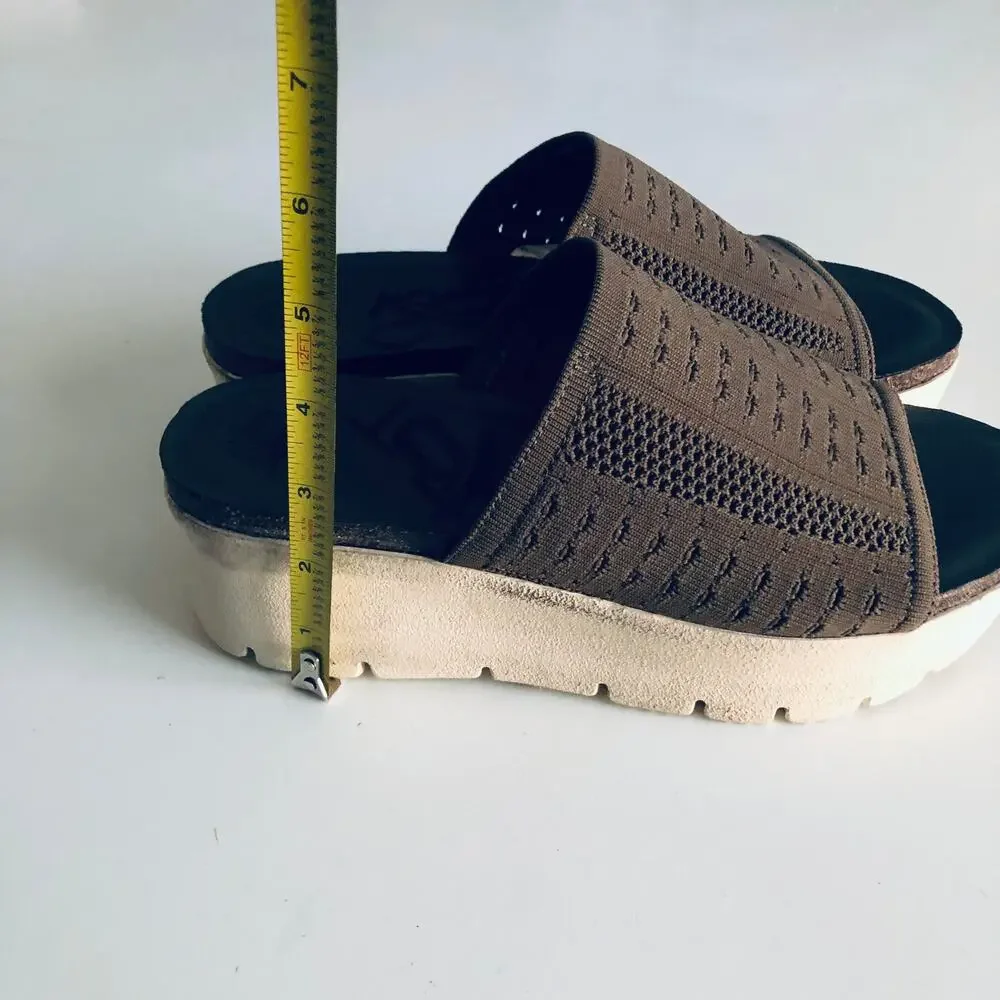 OTBT 'Gravity' Women's 8.5 Platform Slide Sandal Green Comfort Shoe Walking